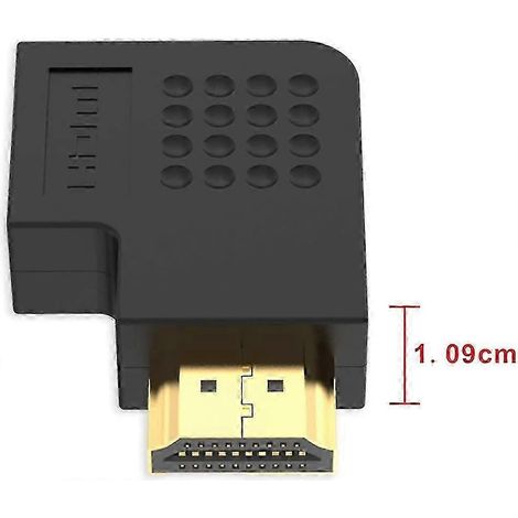 Ensemble de 4 adaptateurs HDMI coudés à 90° et 270°, coupleurs HDMI, mâle vers femelle, version support plat vertical 0722 (1/3)