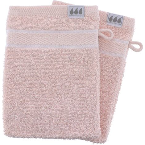 Set di 2 flanelle 15x21 cm 100% cotone - rosa cipria - Tendance (1/2)