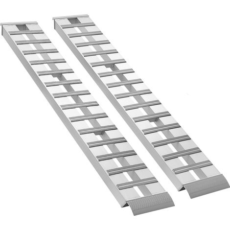 Mophorn Rampa di Accesso in Alluminio, Set di Rampe di Carico per Moto e Trattori con Capacità Massima di 4536 kg, per Sedie a Rotelle, UTV, ATV, Motociclette e Tosaerba, Dimensioni 2440 x 380 mm (1/5)