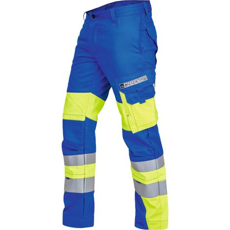 [GEBRAUCHT] B-Ware ROFA Multinorm-Bundhose Herren VIS-LINE kornblau gelb Größe DE 98 350g/m² EN (1/2)