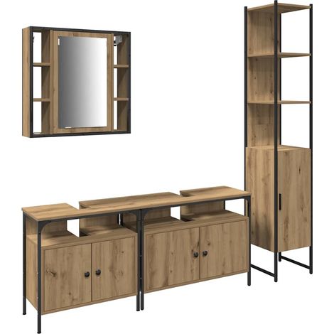 Maison Exclusive - Badezimmermöbel-Set mit Regal 4 pcs Artisan-Ei