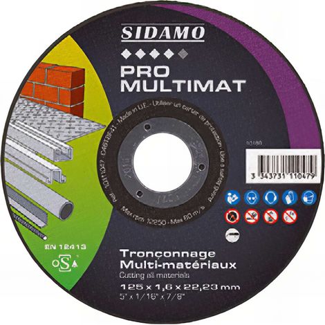 Disque à tronçonner PRO MULTIMAT D. 230 x 2 x Al. 22,23 mm - Multi-matériaux - 10111048 - Sidamo (1/5)