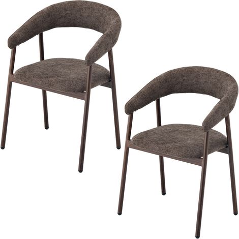 PPkrimnel Lot De 2 Chaises À Manger Marron Avec Pieds Noyer