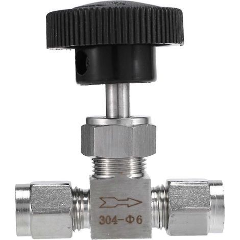 Vanne à pointeau réglable, diamètre extérieur 6 mm, tube en acier inoxydable 304, haute pression, résistante aux acides, jeu de cartes droites, Grue (1/5)