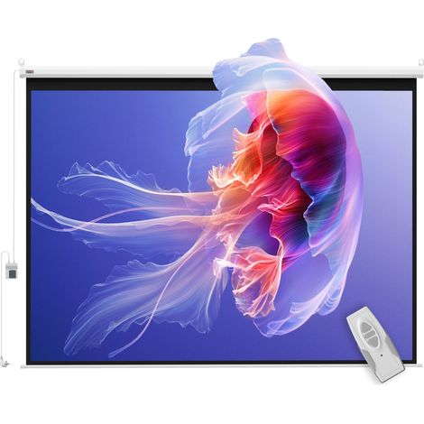Écran de projection électrique 84" 4:3 avec télécommande, 171x130 cm, blanc (1/5)
