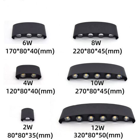 Moderne, wasserdichte 4-W-LED-Wandleuchte für den Außenbereich, dekorative Beleuchtung, schwarz, nach unten geneigter LED-Spot, warmweißes Licht (1/4)