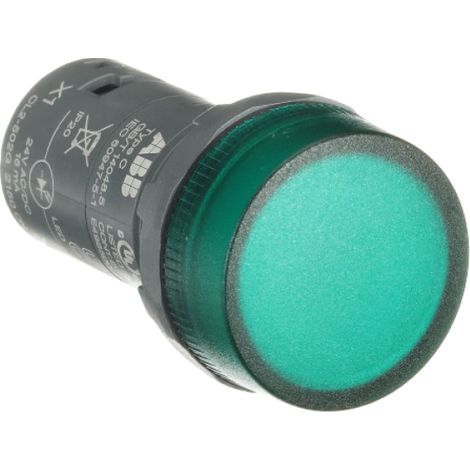 Spia luminosa led verde 24v ac/dc 22mm ip66 abb cl2502g (1/3)