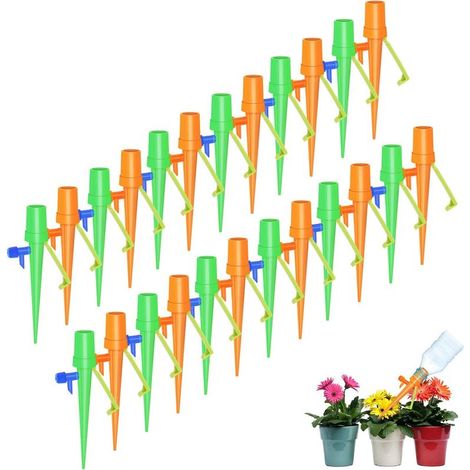 Automatisches Bewässerungssystem-Set – Tropfbewässerungssystem mit verstellbarem Wasserhahn – für Plastikflaschen – 24-teilig (1/5)