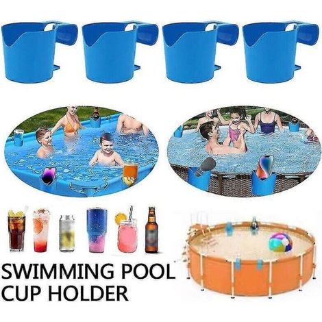 UlisemLot de 4 porte-gobelets pour piscines hors sol, porte-gobelets pour boissons, accessoires pour piscines hors sol, porte-gobelets en plastique pour piscine, 6 juin 2015