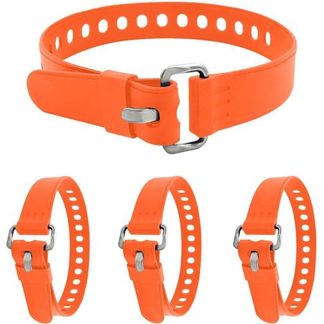 Verstellbare Silikon Spanngurte 50cm mit Schnalle, 4er Set Orange
