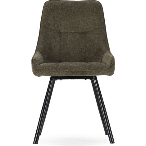 ALICIA - Lot de 4 chaises pieds en métal Vert (1/5)