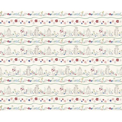 Papier peint panoramique - Disney Winnie l'ourson Friends in Garden - Taille: 300 x 250 cm