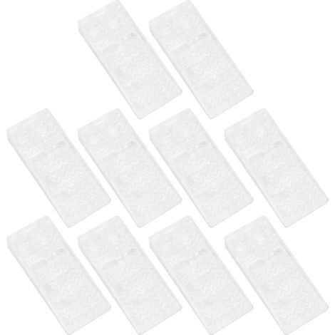 Lot de 10 butées de porte transparentes design creux et empilables, carrées, pour la sécurité de la maison (1/5)