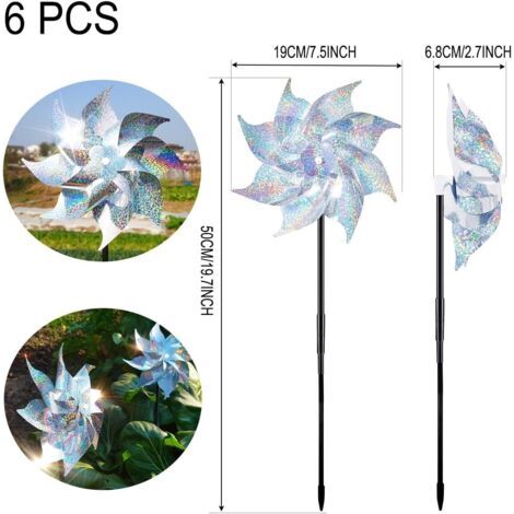 Mulino a vento antistorni, 6 pezzi riflettenti, perfetto per giardini e spazi all'aperto (1/4)