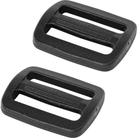 Boucle 2 Points - Pour sangle 25mm - Plastique Noir - Lot 2 pièces - POOLCO