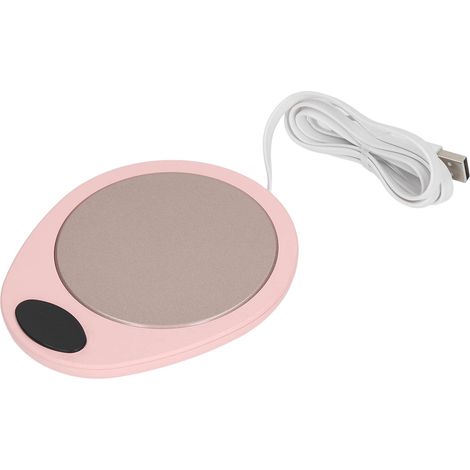 Chauffe-tasse USB à température constante, étanche et réglable, pour tasses à café en céramique, rose et blanc. (1/5)