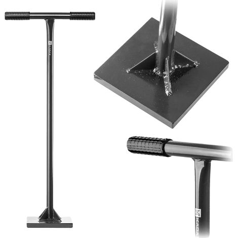 Compactadora, placa de 20 cm de ancho, mango de 95,5 cm de longitud, eje de 3,3 cm de diámetro, peso de 9 kg, para tierra y arena. (1/5)