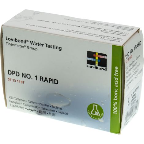 Scatola reattiva DPD 1 RAPID per pooltester, 250 Ud. Lovibond (1/4)