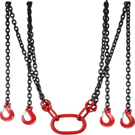 VEVOR Cadenas de Elevación de 4 Patas 11.000 lbs 4 m Eslinga de Cadena G80 Acero de Aleación Polipasto de Cadena para Levantar o Mover Cargas en Diversas Industrias, Maquinarias, Fábricas, Almacenes