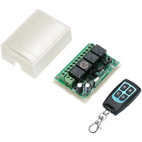 Commutateur RF sans fil 433 MHz, récepteur de télécommande longue portée 4 canaux 12 V CC, module relais, puce 1527, récepteur domotique intelligent. (1/5)