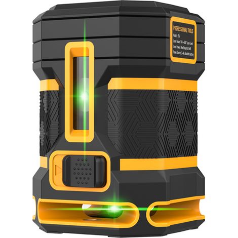 Niveau laser 3D à 5 lignes, projecteur à lumière verte pour intérieur et extérieur, niveleur de sol, nivellement automatique ±4°, mode impulsionnel, réglage de la luminosité sur quatre niveaux. (1/5)