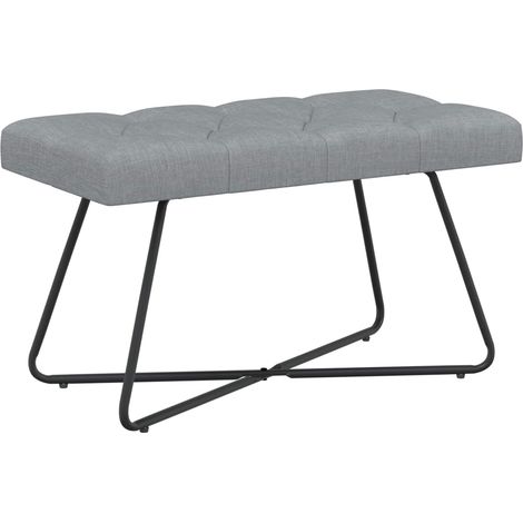 Panchina con bottoni imbottiti Grigio Chiaro 80 x 40 x 46 cm vidaXL