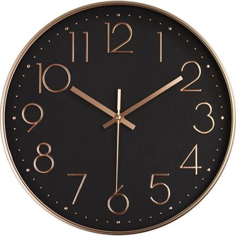 Geräuschlose runde Wanduhr, kein Ticken, gut lesbares Zifferblatt für Zuhause, Büro, Schule – Inneneinrichtung (1/4)