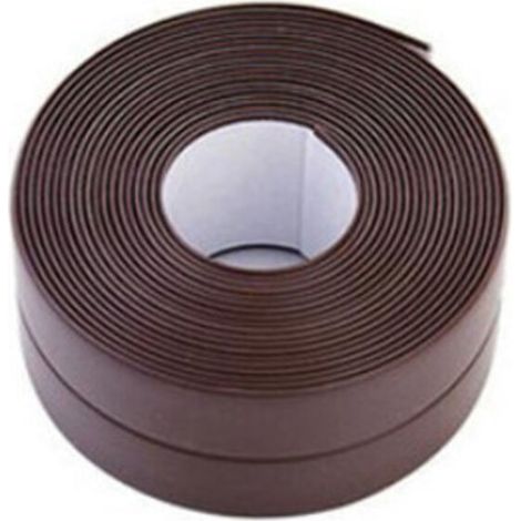 Auto Adhésif Joint Silicone Blanc Salle De Bain PVC Bande Etancheite Autocollante Anti Moisissure Joint Porte Douche pour Cuisine Toilette 2 Pièces（marron）