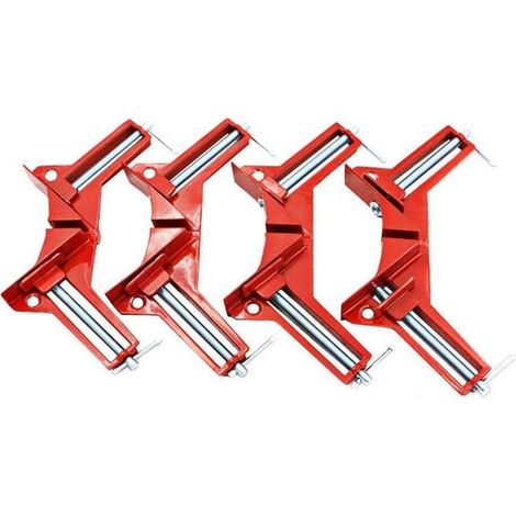 Lot de 4 serre-joints à angle droit de 90 degrés, pour travail du bois, réglable, étau à onglet pour cadre photo, aquarium, meubles, outils à main