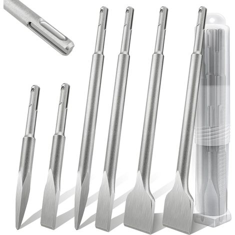 Meißelset SDS Plus 6tlg Flachmeißel Breitmeißel Spitzmeißel Variable (1/5)