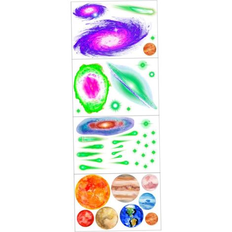 Lot de 4 autocollants lumineux pour la décoration murale des (1/5)