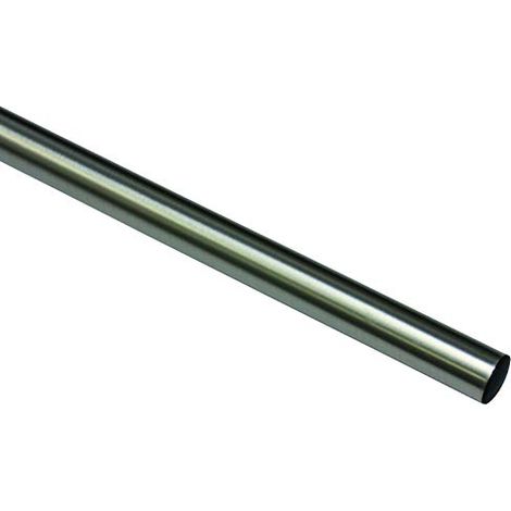 Gardinia Bastone per Tende, Linea Memphis, Ø 16 mm, Metallo, Effetto Acciaio Inox, 120 cm (1/4)