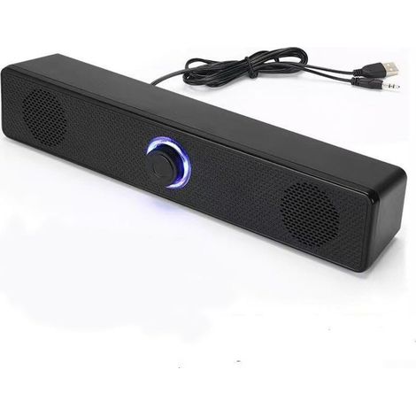 Barre de son home cinéma avec son surround, haut-parleurs filaires/sans fil, compatible avec les téléviseurs, les PC et les ordinateurs portables, alimentée par USB, design ultra-mince, 31,5 x 5,66 cm (1/5)