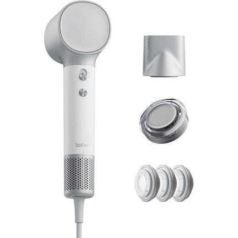 Sèche-Cheveux, Embout Magnétique Soin et Lissage, Argent 110k tr/min, 200M ions nég., séchage 3min, 59dB, mode soin 58℃, contrôle temp. 100x/s. (1/5)