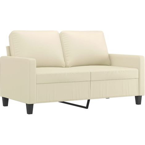 vidaXL 2-Sitzer Sofa Creme 120 cm Kunstleder