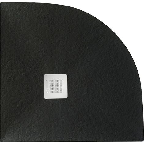 Piatto doccia 90x90 cm effetto pietra marmoresina STONE semicircolare Nero Grafite FRANCIA
