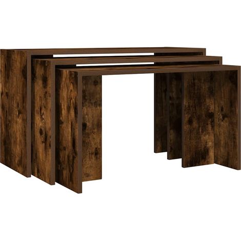 Maison Exclusive - Mesas apilables 3 pzas madera contrachapada ro (1/5)