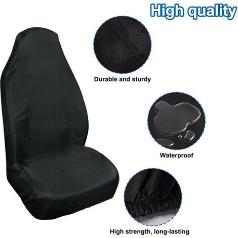 Set di 2 coprisedili auto impermeabili con 1 tasca, 132×54 cm, coprisedili anteriori impermeabili, coprisedili universali impermeabili per auto, resistenti a macchie, liquidi versati, fango e peli di