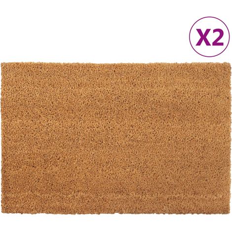 Tapis de porte-Paillasson 2 pcs naturel 40x60 cm fibre de coco touffeté 421617 (1/5)
