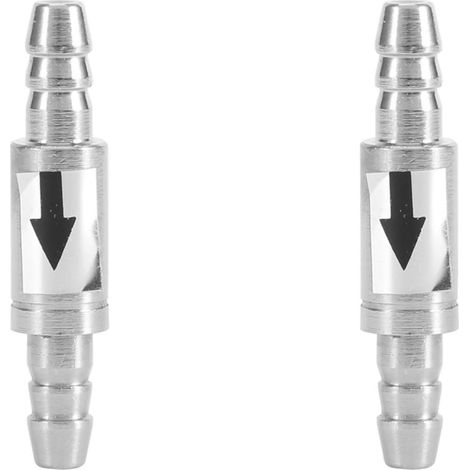 Clapets anti-retour de CO2 pour aquarium, 2 Pièces 6 mm Clapet anti-retour unidirectionnel en acier inoxydable pour conduite de CO2 sans retour d'air Diffuseur anti-retour pour système de CO2 (1/5)