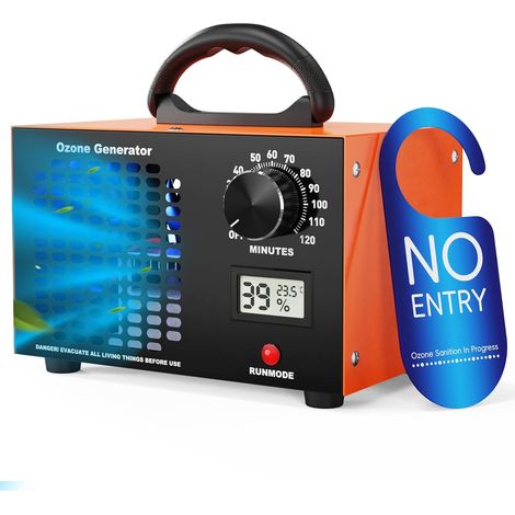 Générateur d'Ozone 60000 mg/h - Purificateur d'Air avec Minuterie, Affichage de la Température et de L'humidité, Ozonateur O3 Industriel pour Voitures, Appartements, Cuisines et Odeurs d'Animaux (1/5)