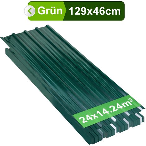 Randaco 36er Trapezblech Dachplatten 0,25 mm, 129 x 46 cm, Grün, verzinkter Stahl, ca. 21 m² (1/5)
