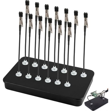 13-Piece Third Hand Soldering Aid Kit with Crocodile Clips & Magnetic Base, Flexible Arms, Model Making Accessories for Electronics (1/5)