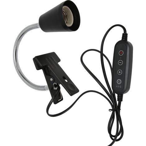 Support de lampe chauffante pour reptiles à pince, rotatif à 360 degrés, avec minuterie et tuyau d'arrosage. (1/5)