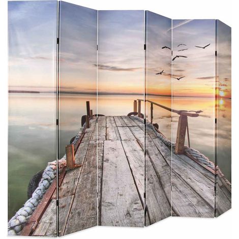 Paravent Cloison de séparation pliable, Pour Jardin, Balcon, Terrasse 228 x 170 cm Lac OIB9731E (1/5)