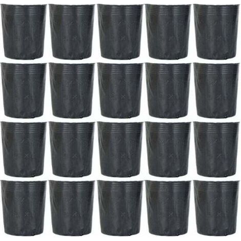100Pcs Plastic Nursery Pots Degradable Garden Flower Starter Pot, XU,Nutrition Pot Garden Tool for Succulent Plants Cuttings Seedlings Five Sizes (1/4)
