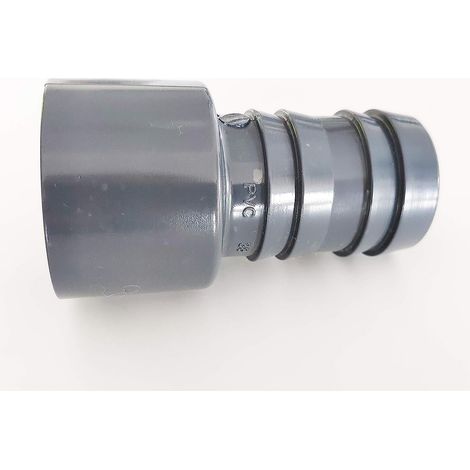Réduction conique cannelé 50mm Male ou 40mm Femelle vers 38mm Male PVC Pression PN16 (1/2)