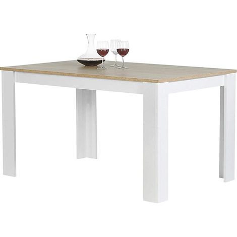 Tavolo da Pranzo Cucina Rettangolare Moderno in Legno 120x80x74cm Bianco e Acero