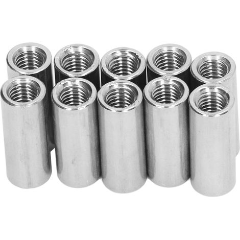 Kit de 10 écrous de raccordement ronds et de liaison M8x1.25 L30mm en acier inox 304 manchons filetés (1/5)