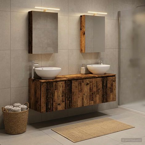 vidaXL Bathroom Cabinet Set 5 pcs Old Wood Engineered Wood (1/5)